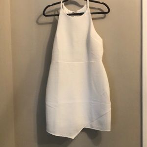 She + Sky White Asymmetric Hem dress